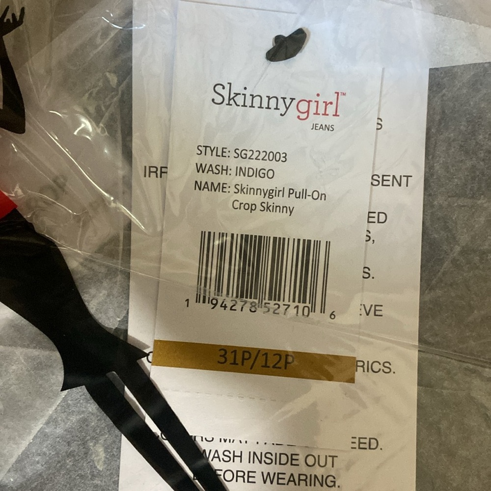 Skinnygirl The Skinny Mid Rise Dark Indigo Wash Cropped Jeans Women’s Petite - Picture 8 of 9